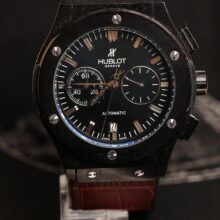 close up of a chronograph